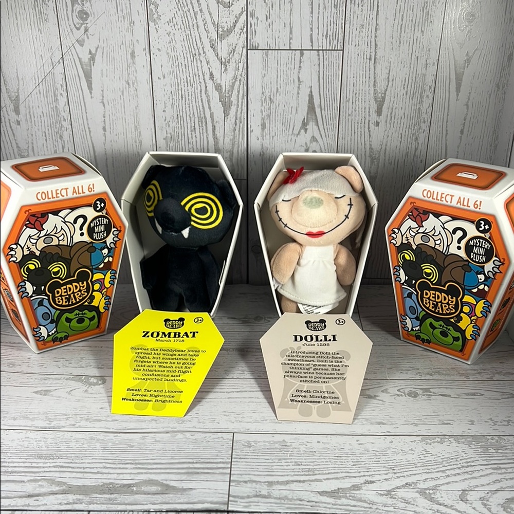 2 Deddy Bears - Zombat & Dolli from Mystery Boxes Plush Collectibles - Open Box